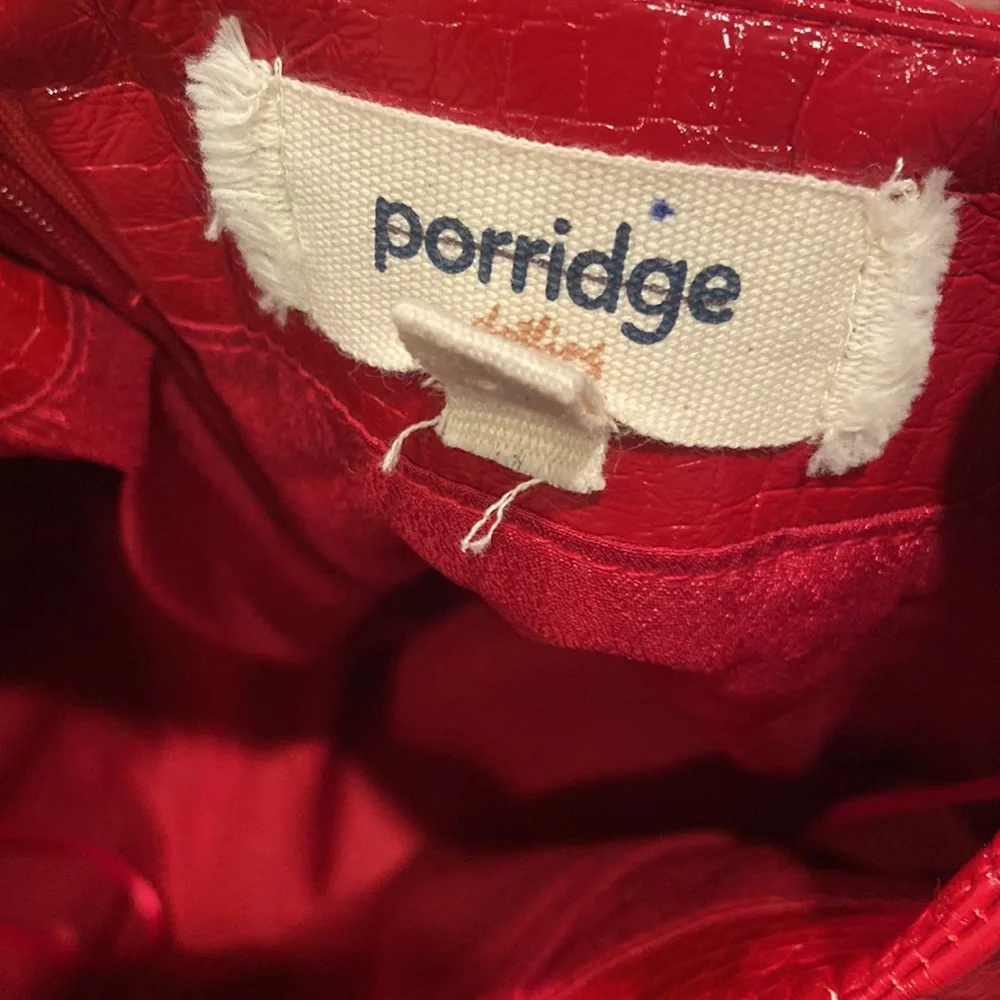 NWOT Anthropologie Porridge Red Pleather Snakeskin Printed Skirt - Picture 4 of 4